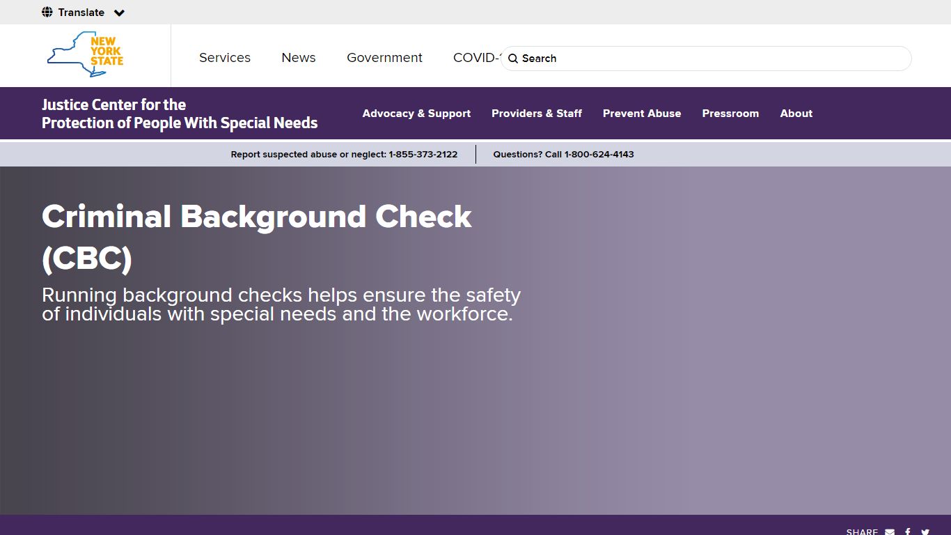 Criminal Background Check (CBC) - Justice Center